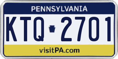 PA license plate KTQ2701