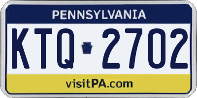 PA license plate KTQ2702