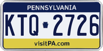 PA license plate KTQ2726