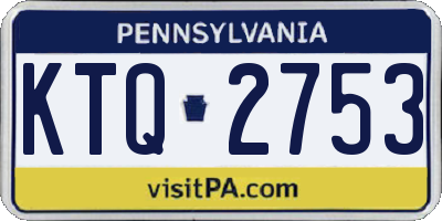 PA license plate KTQ2753