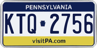 PA license plate KTQ2756