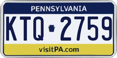 PA license plate KTQ2759