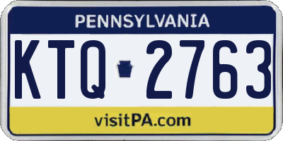 PA license plate KTQ2763