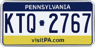 PA license plate KTQ2767