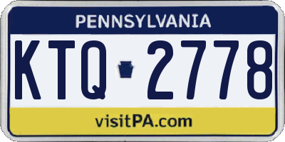 PA license plate KTQ2778