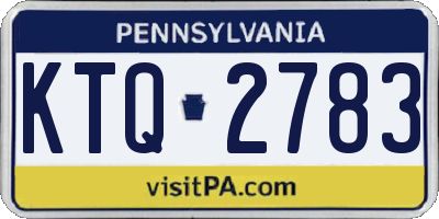 PA license plate KTQ2783