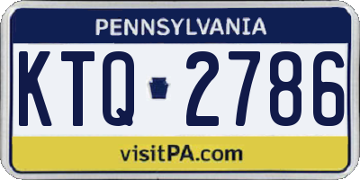 PA license plate KTQ2786