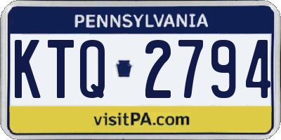 PA license plate KTQ2794