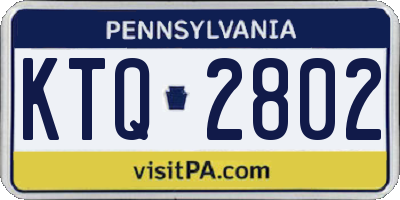 PA license plate KTQ2802