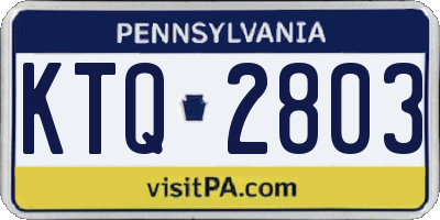 PA license plate KTQ2803
