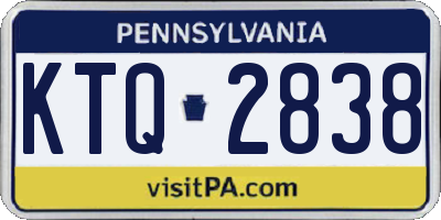 PA license plate KTQ2838