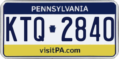 PA license plate KTQ2840