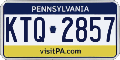 PA license plate KTQ2857