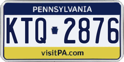 PA license plate KTQ2876