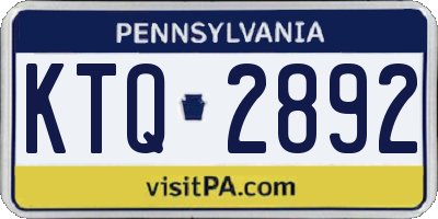 PA license plate KTQ2892