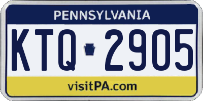 PA license plate KTQ2905