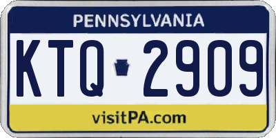 PA license plate KTQ2909