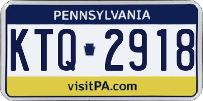 PA license plate KTQ2918
