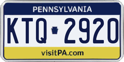 PA license plate KTQ2920