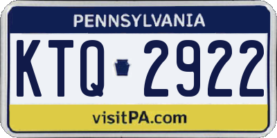 PA license plate KTQ2922