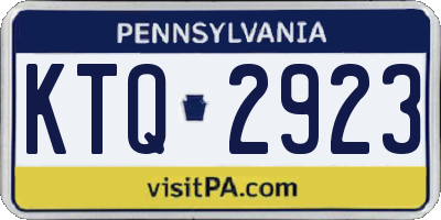 PA license plate KTQ2923