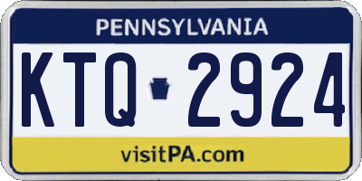 PA license plate KTQ2924