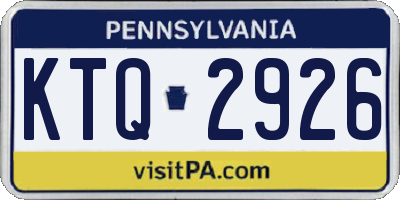 PA license plate KTQ2926
