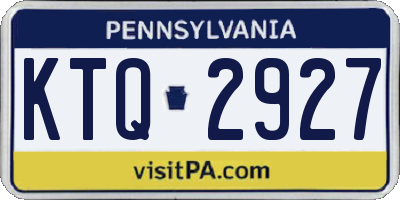 PA license plate KTQ2927