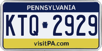 PA license plate KTQ2929