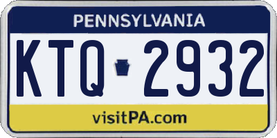 PA license plate KTQ2932
