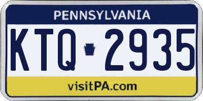 PA license plate KTQ2935