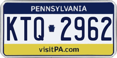 PA license plate KTQ2962