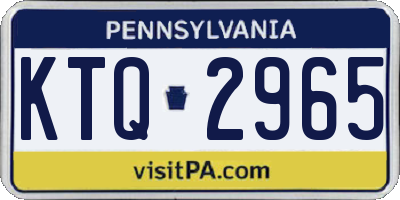 PA license plate KTQ2965
