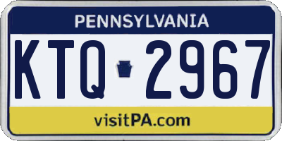 PA license plate KTQ2967