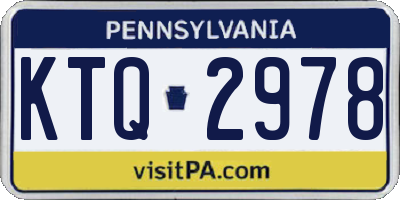 PA license plate KTQ2978