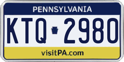 PA license plate KTQ2980