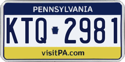 PA license plate KTQ2981