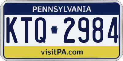 PA license plate KTQ2984