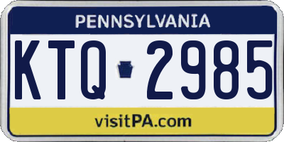 PA license plate KTQ2985