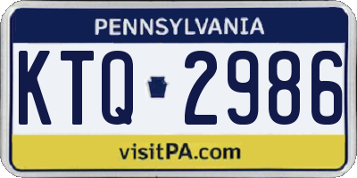 PA license plate KTQ2986