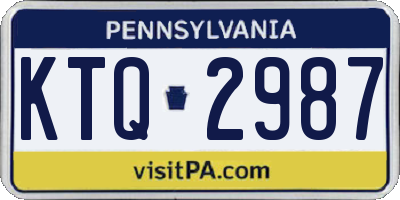 PA license plate KTQ2987
