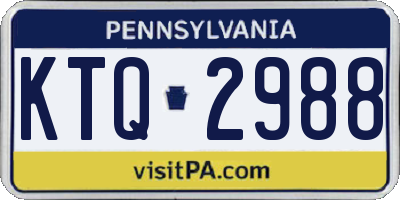 PA license plate KTQ2988
