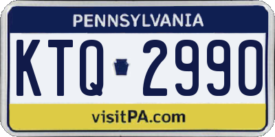 PA license plate KTQ2990