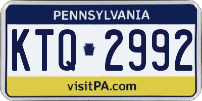 PA license plate KTQ2992