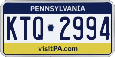 PA license plate KTQ2994