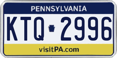PA license plate KTQ2996