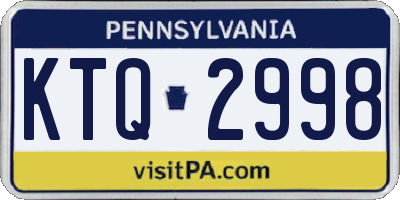 PA license plate KTQ2998