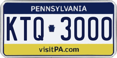 PA license plate KTQ3000