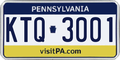 PA license plate KTQ3001