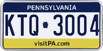 PA license plate KTQ3004